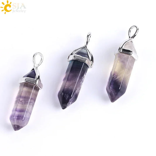 CSJA Fluorite Crystal Necklace