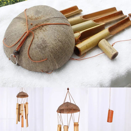 72cm Bamboo Wind Chimes – Natural Windbell for Garden, Patio, and Zen Meditation Spaces