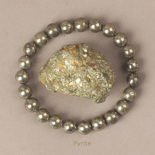 6/8MM Natural Pyrite Stone Bracelet for Men Promoting Blood Circulation Healing Energy Meditation Women Bracelets Jewelry Gifts
